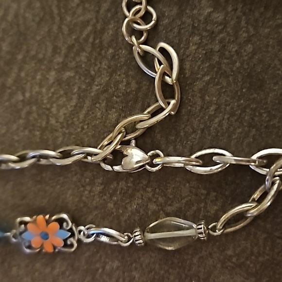 BRIGHTON Long Two-sided Floral Tile Chain Sun Joy Station Necklace - Picture 7 of 10